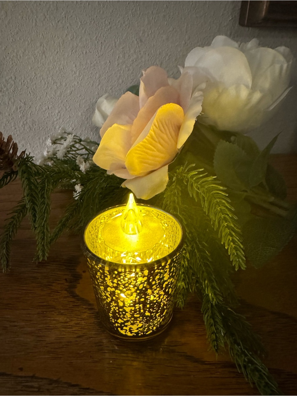 12 Gold Mercury Glass Votive Candle Holders